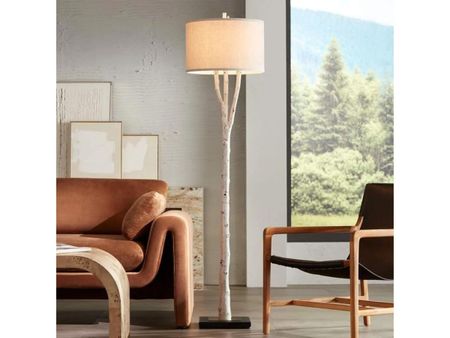 Faux Birch Tree Floor Lamp 68.5"H