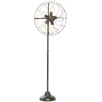 Bronze Metal Fan Floor Lamp 55"H