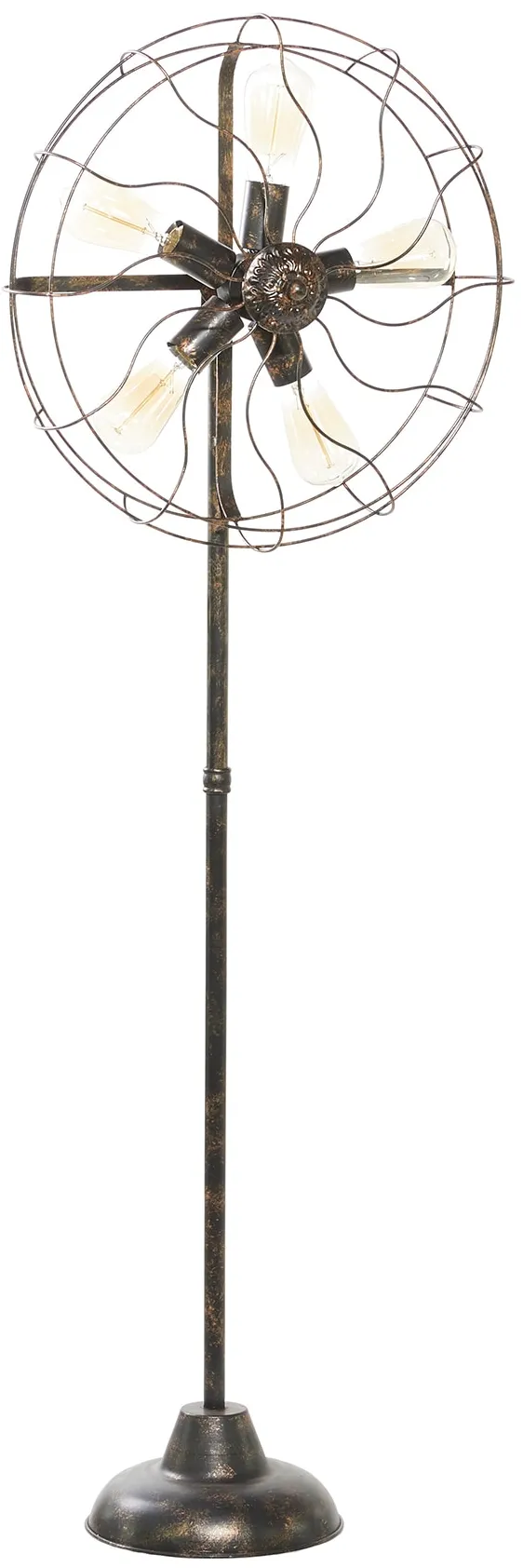 Bronze Metal Fan Floor Lamp 55"H
