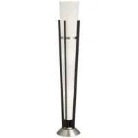 Black and Nickel Cone Uplight Floor Lamp 63"H