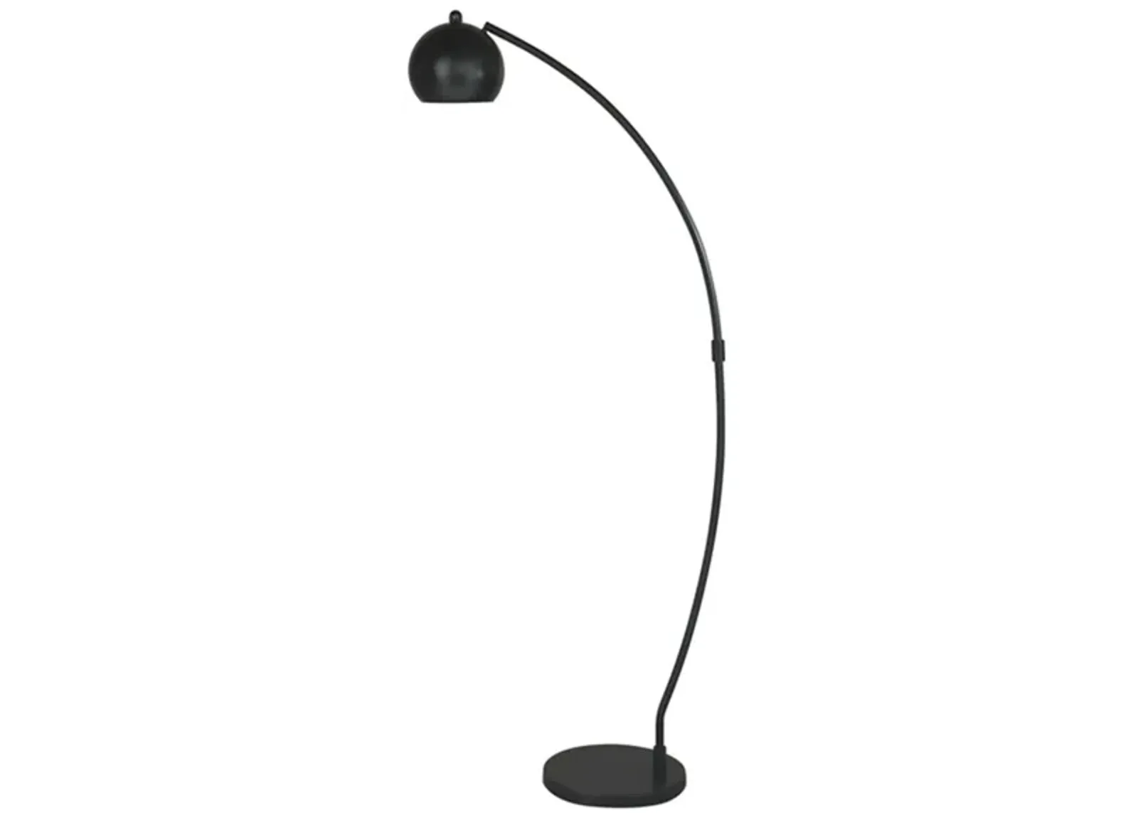 Black Metal Arc Floor Lamp 58"H