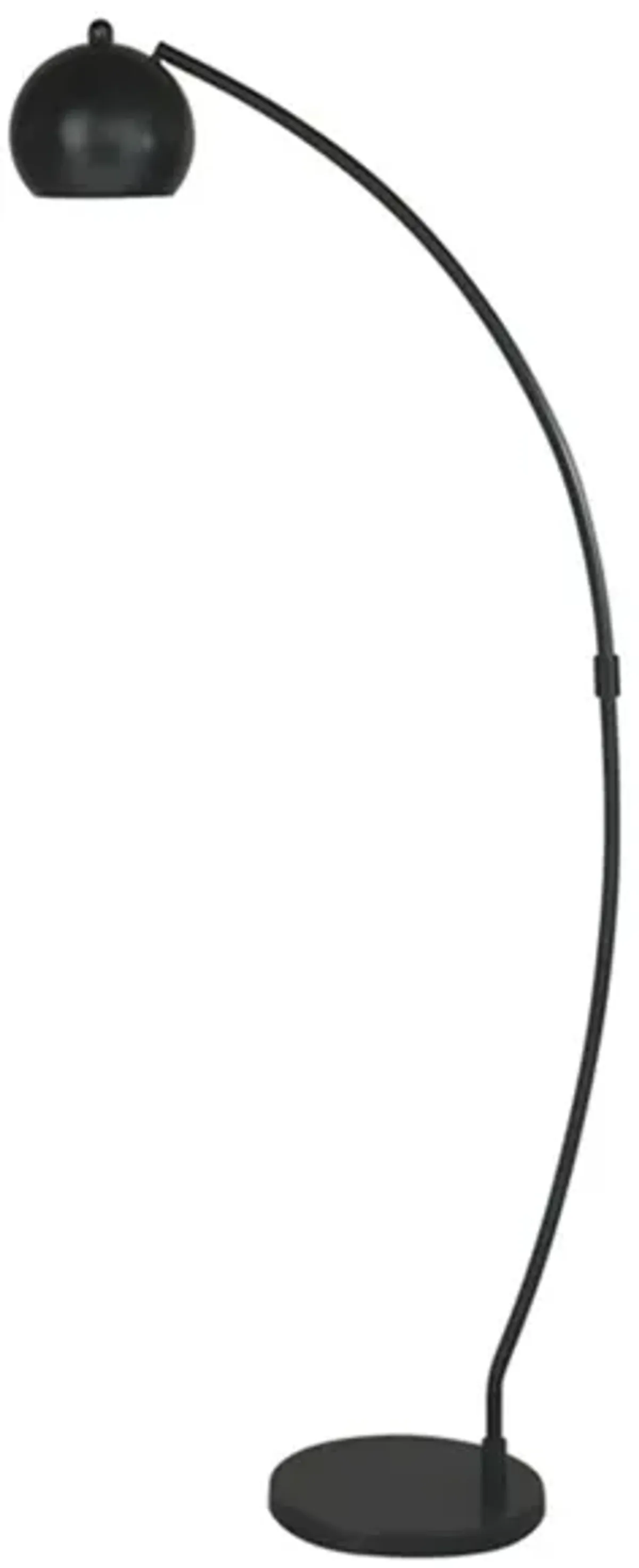 Black Metal Arc Floor Lamp 58"H