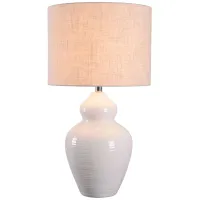 White Ceramic Table Lamp 27.5"H