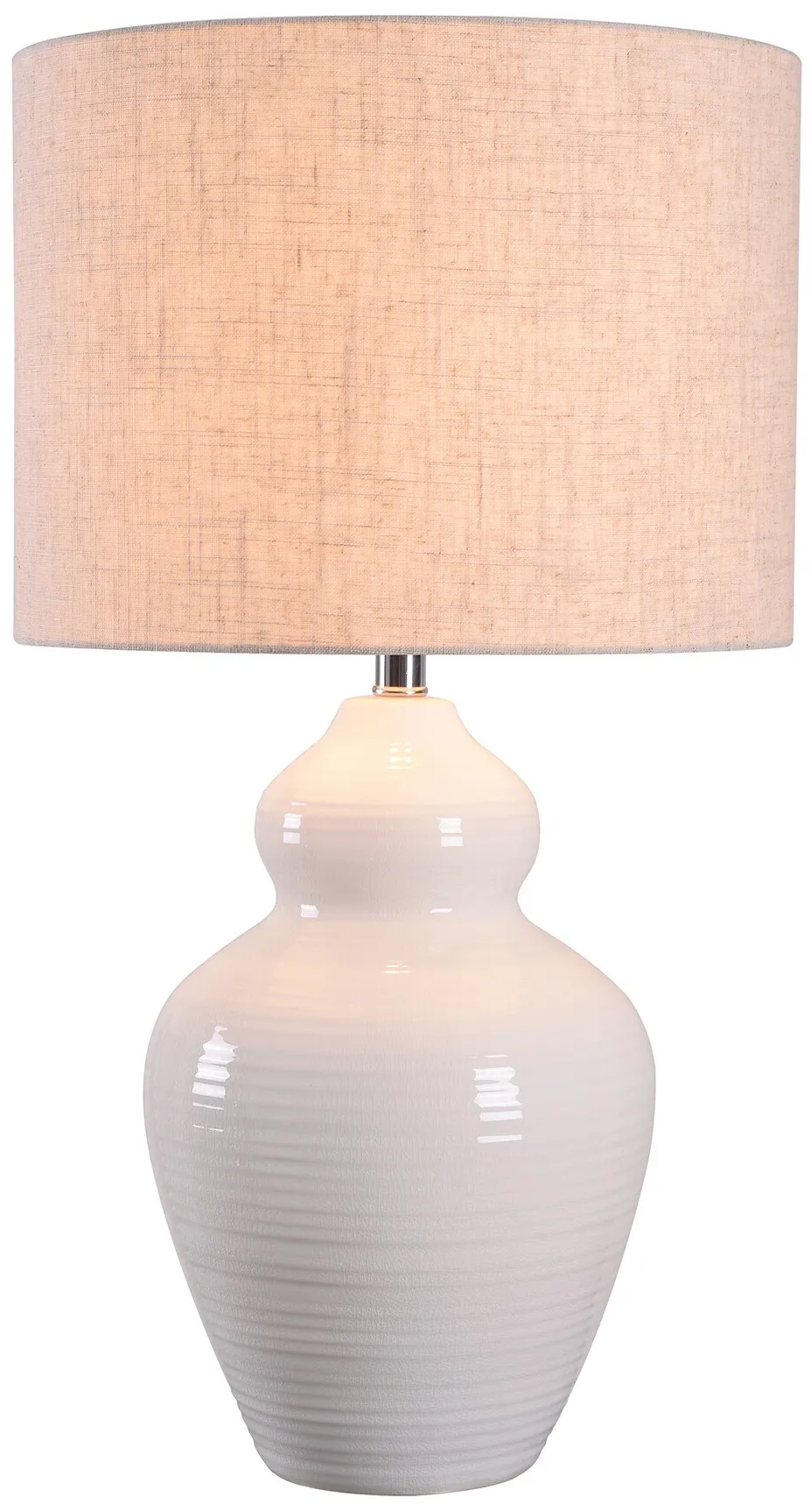 White Ceramic Table Lamp 27.5"H