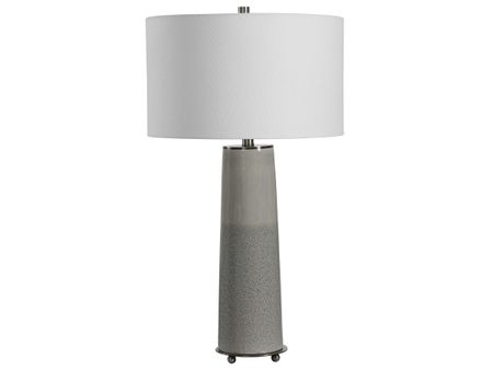 Grey 2-Tone Ceramic Table Lamp 31"H