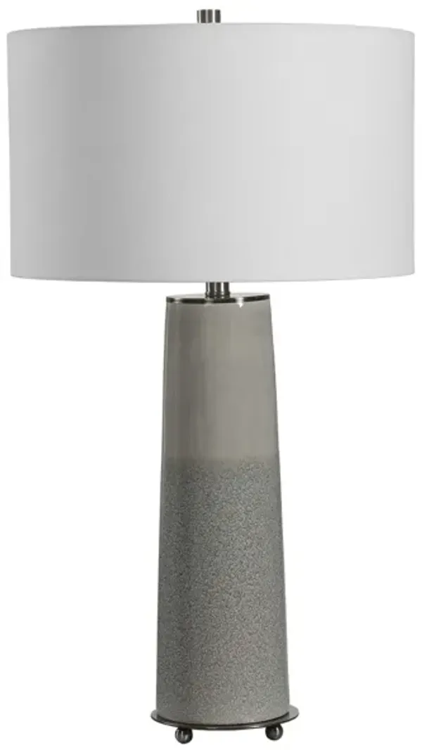 Grey 2-Tone Ceramic Table Lamp 31"H