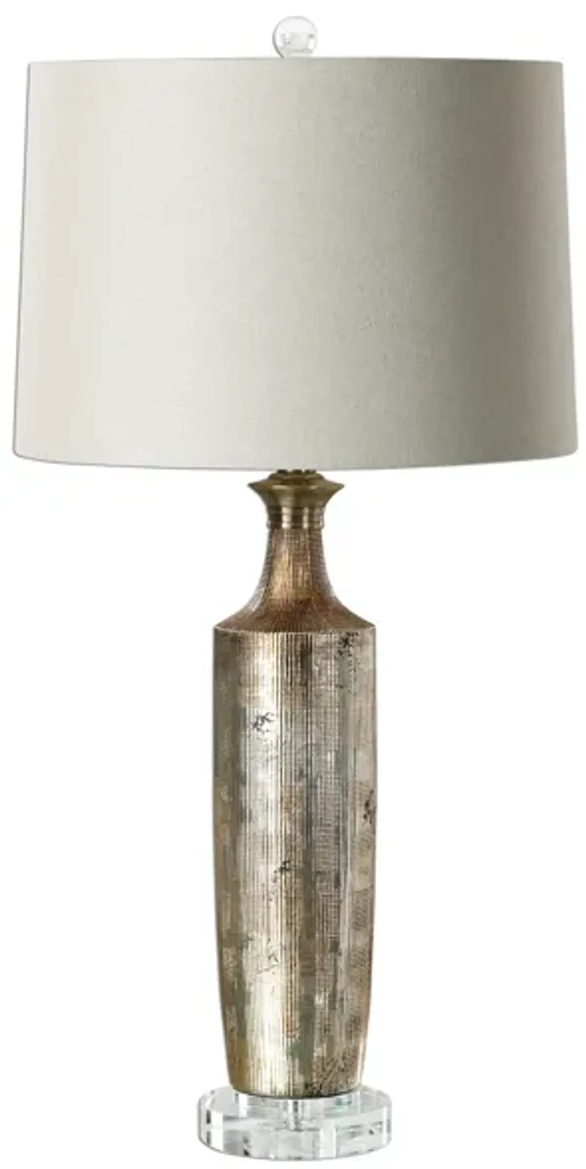 Metallic Bronze and Silver Ceramic Table Lamp 30"H