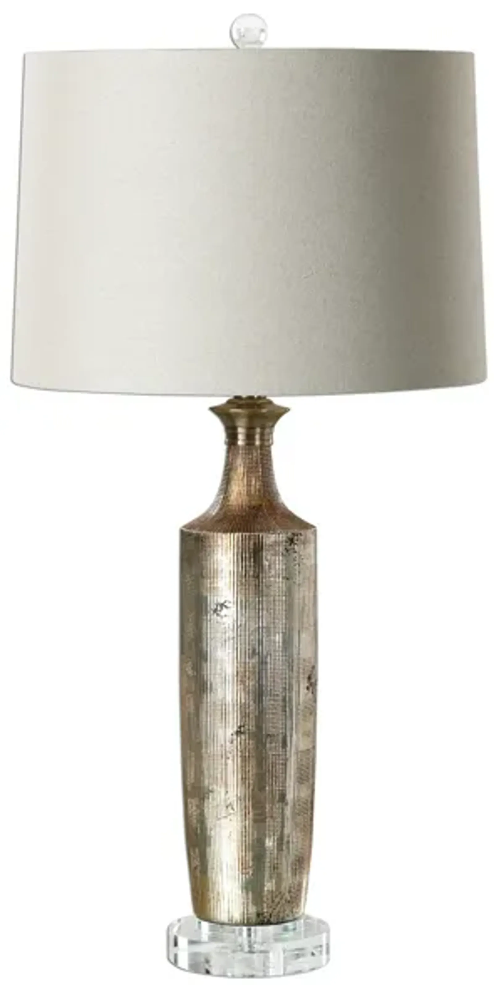 Metallic Bronze and Silver Ceramic Table Lamp 30"H