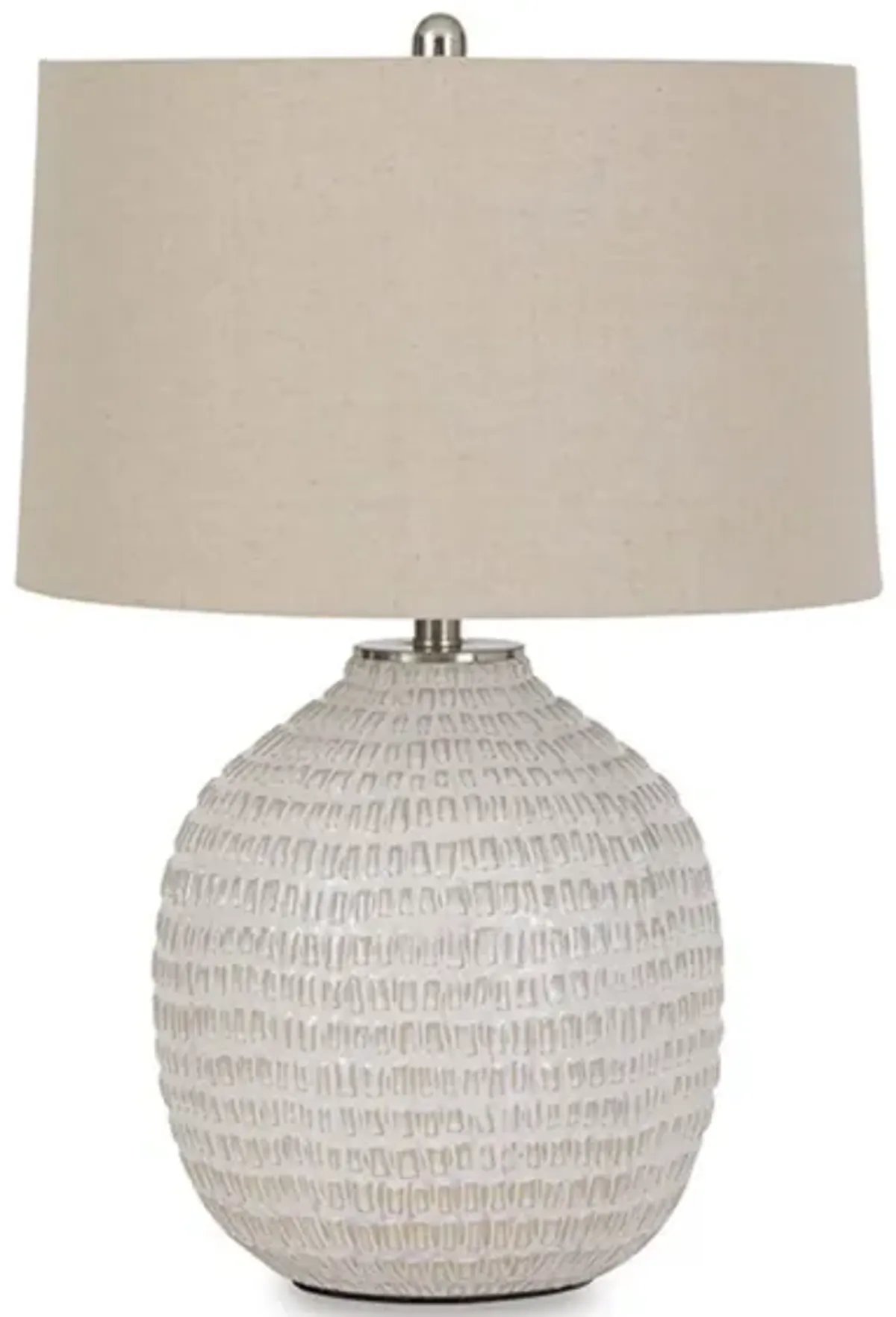 Beige and White Ceramic Table Lamp 26.5"H