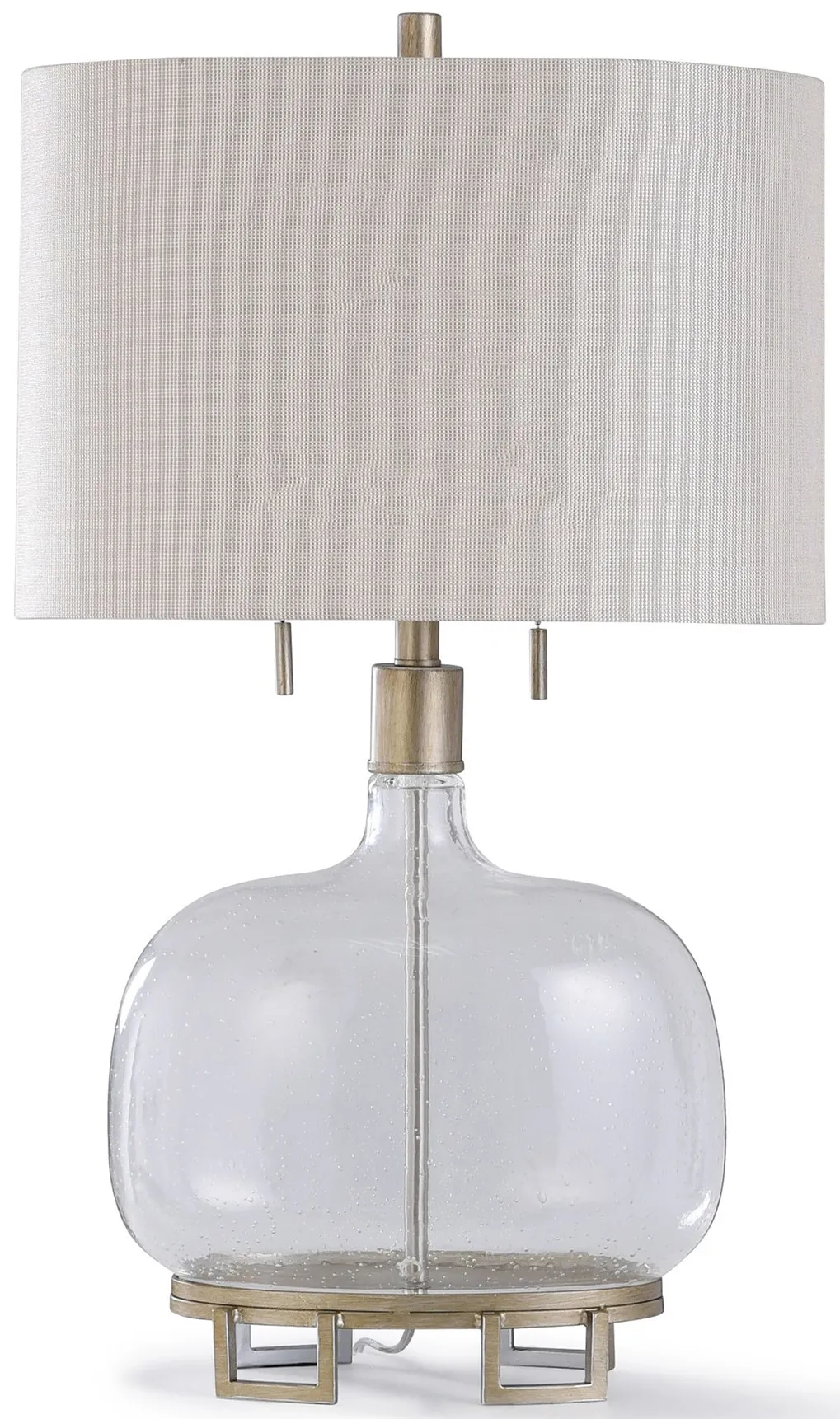 Glass With Steel Base Table Lamp 32"H