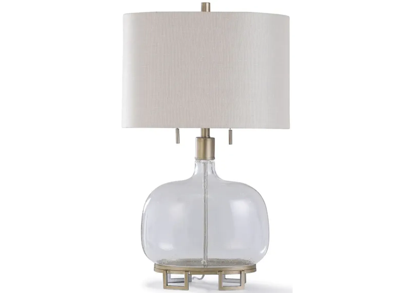 Glass With Steel Base Table Lamp 32"H