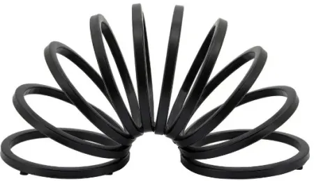 Black Metal Slinky Sculpture 16"W x 8"H