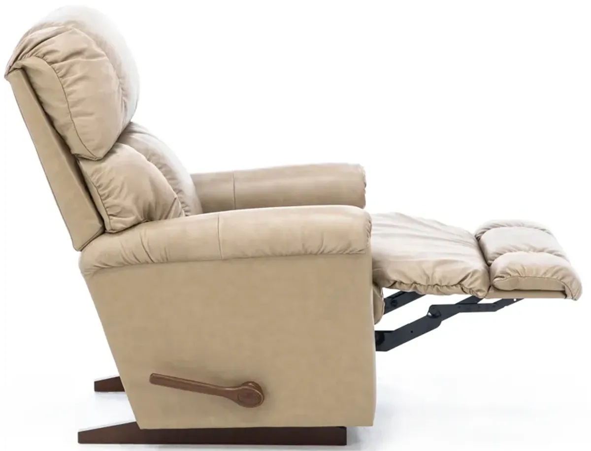 Pinnacle Leather Rocker Recliner in Dune