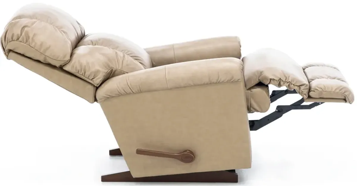 Pinnacle Leather Rocker Recliner in Dune