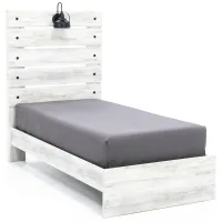 Dylan White Twin Panel Bed