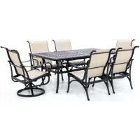 Classic 7-pc Dining Set W/4 Sling Dng/2 Sling Swivel Rkr Chairs