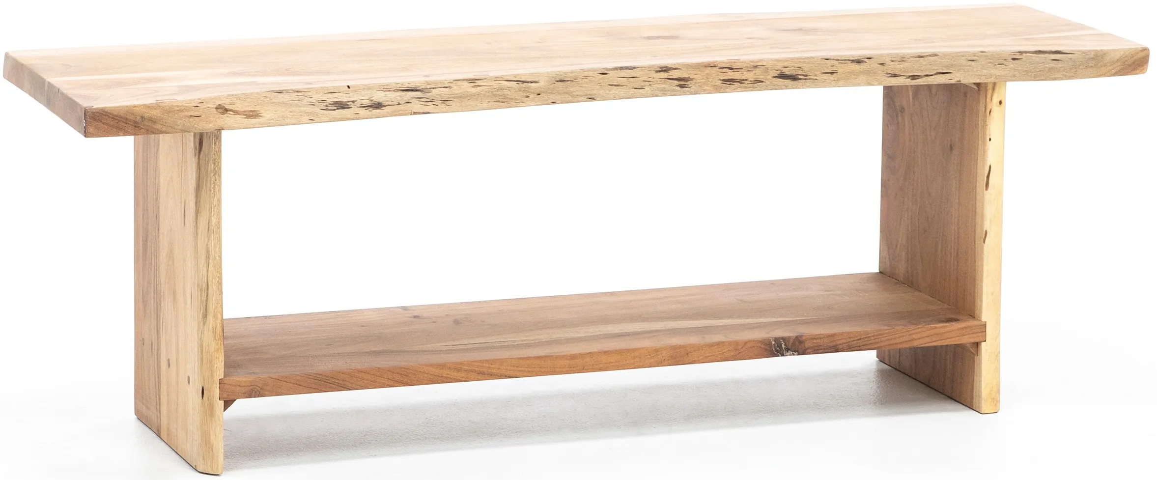 Essential Light Brown Live Edge Bench