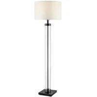 Black and Glass Floor Lamp 60"H