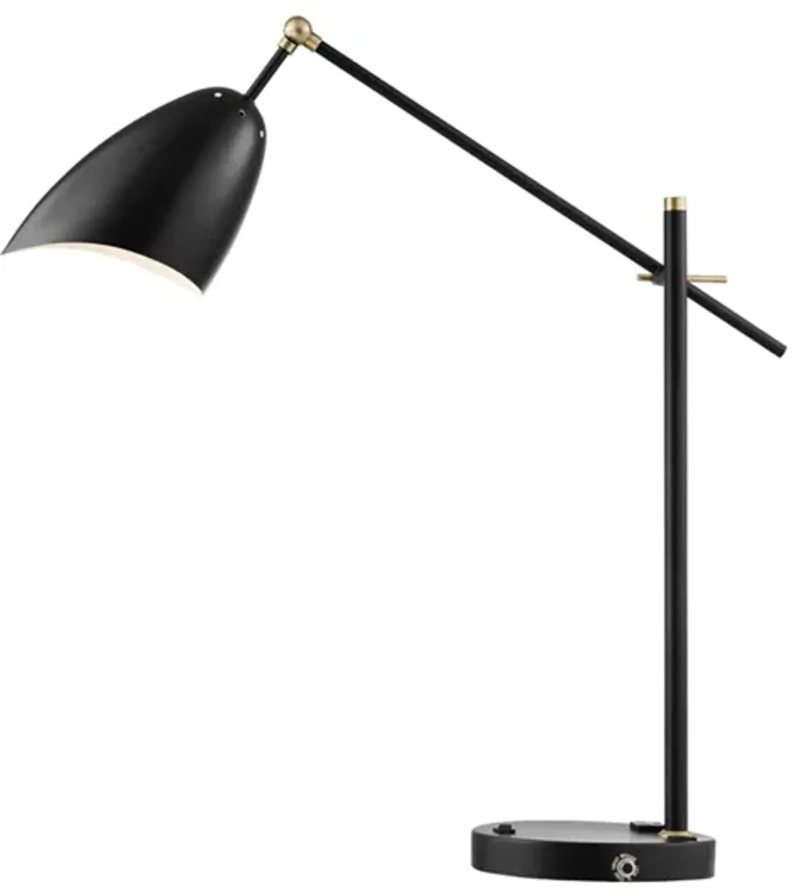 Black Metal Adjustable USB Desk Lamp 28.5"H