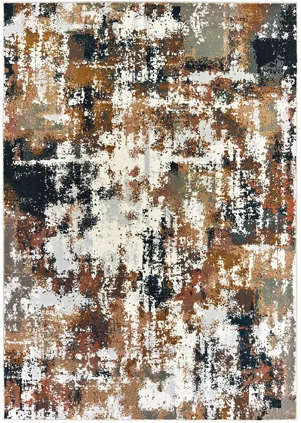 Bowen Brown/Black/Cream Area Rug 5'3"W x 7'3"L