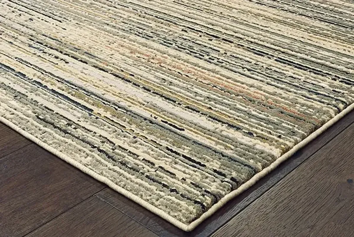 Bowen Multi Stripe Area Rug 5'3"W x 7'3"L