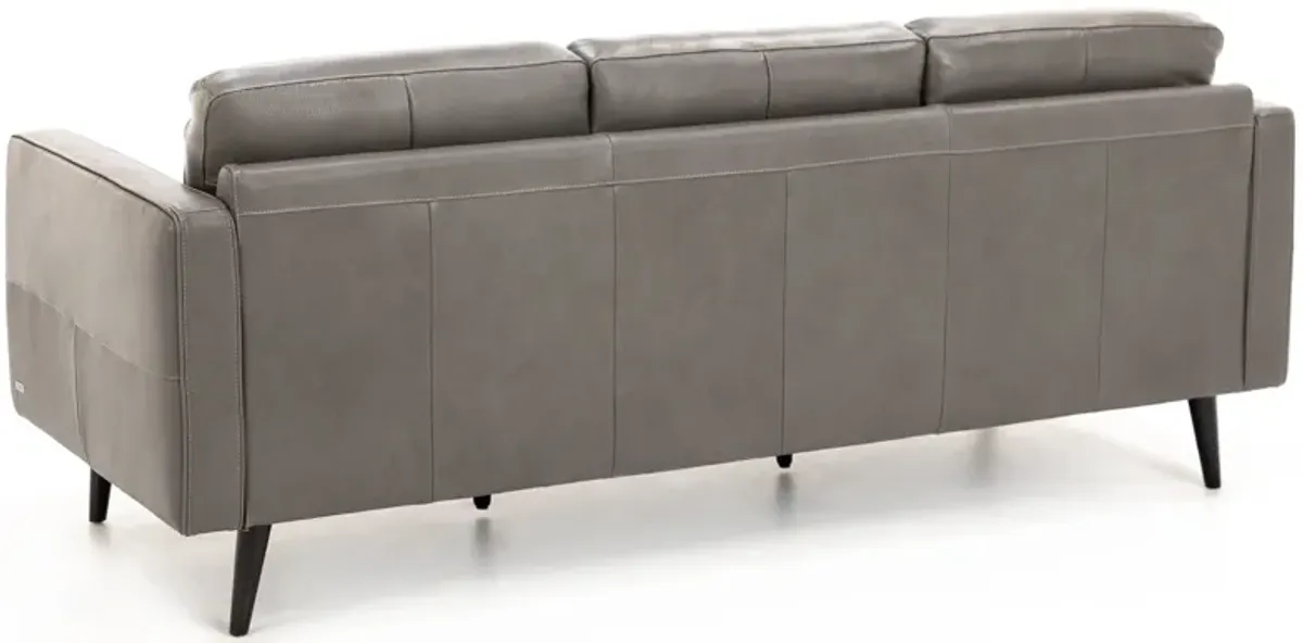 Turin Leather Sofa in Dark Grey