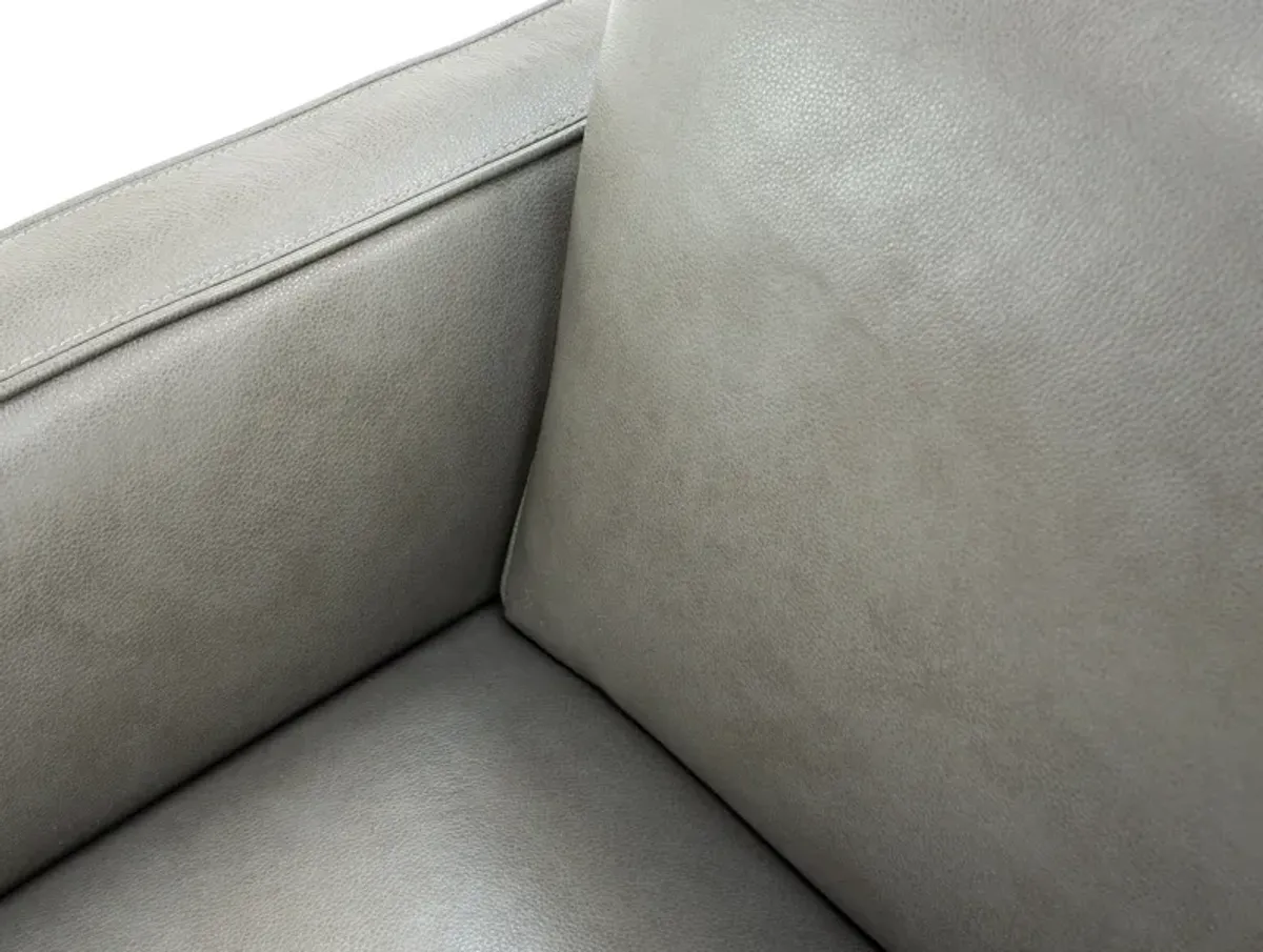 Turin Leather Sofa in Dark Grey