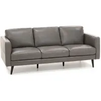 Turin Leather Sofa in Dark Grey