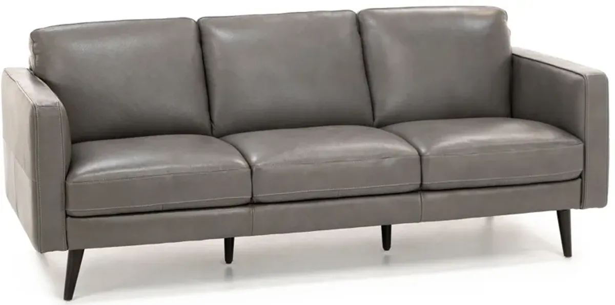 Turin Leather Sofa in Dark Grey