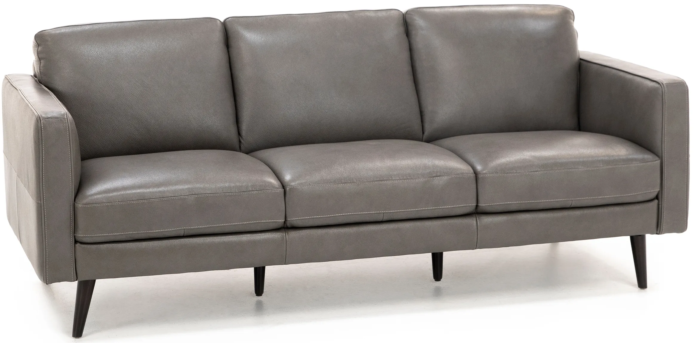Turin Leather Sofa in Dark Grey