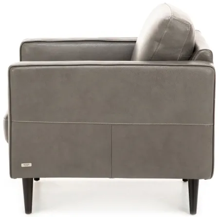 Turin Leather Chair in Dark Grey