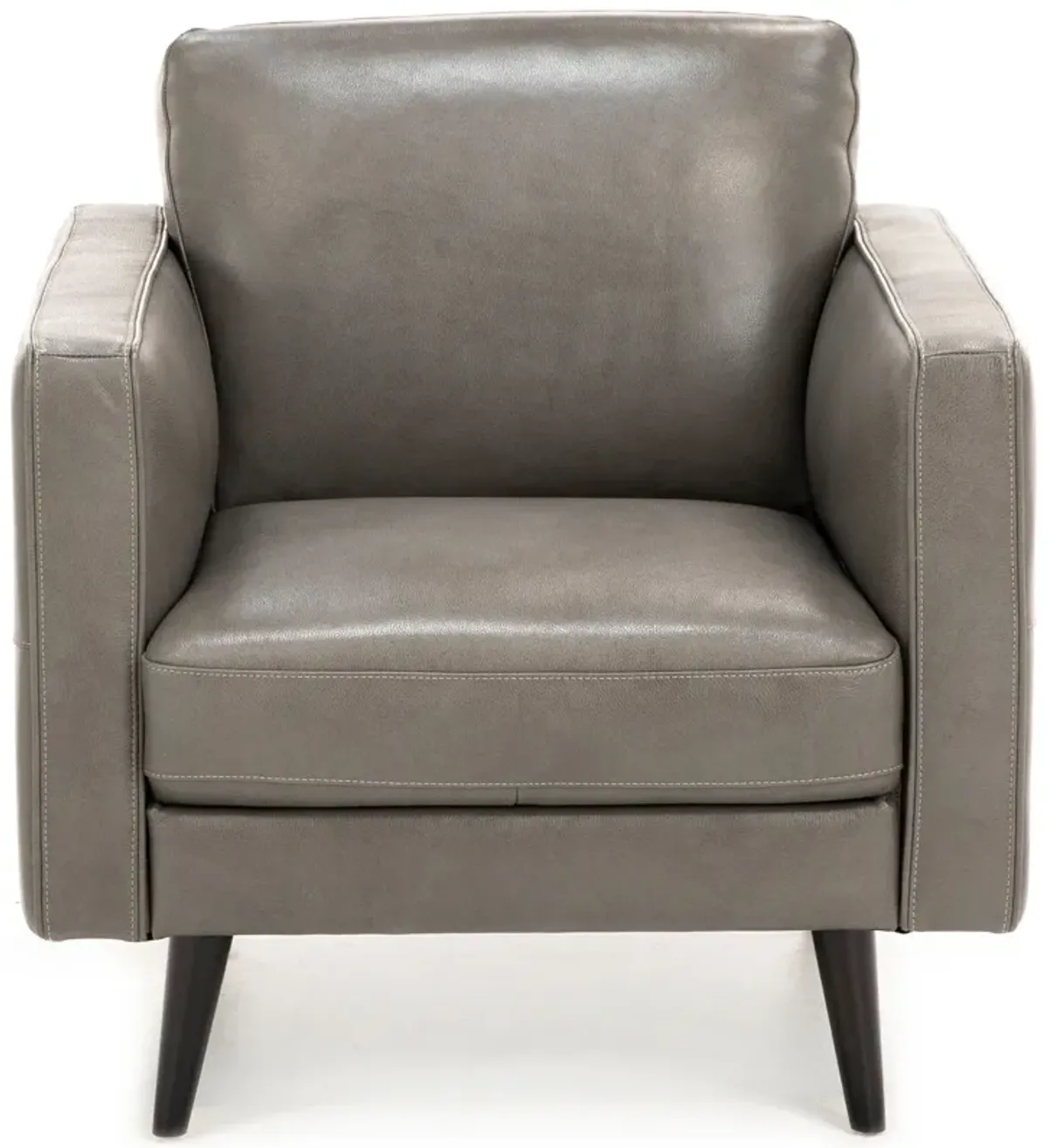 Turin Leather Chair in Dark Grey