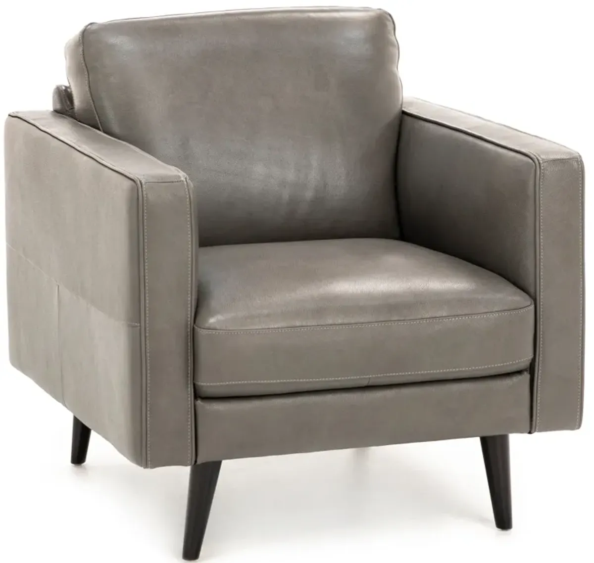 Turin Leather Chair in Dark Grey