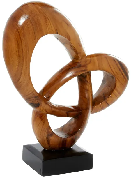 Wood Abstract Sculpture 15"W x 18"H