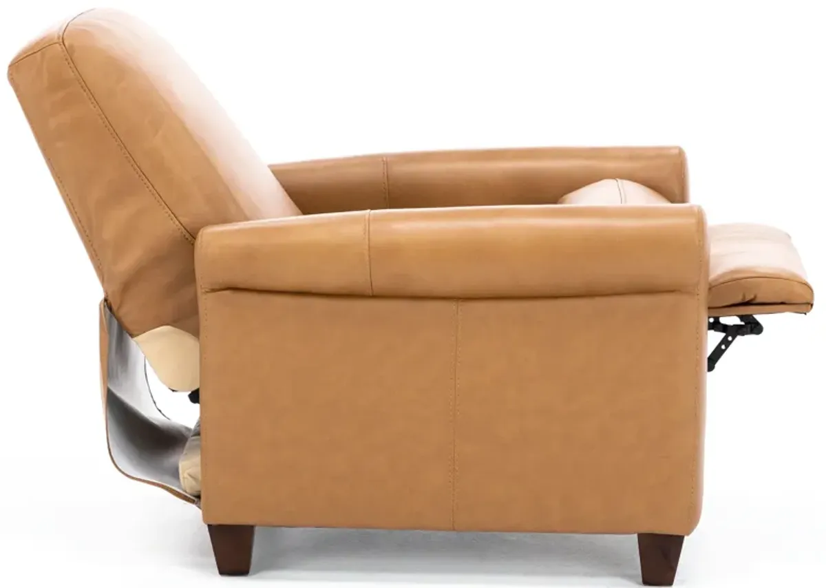 Paisley Leather Push Back High Leg Recliner