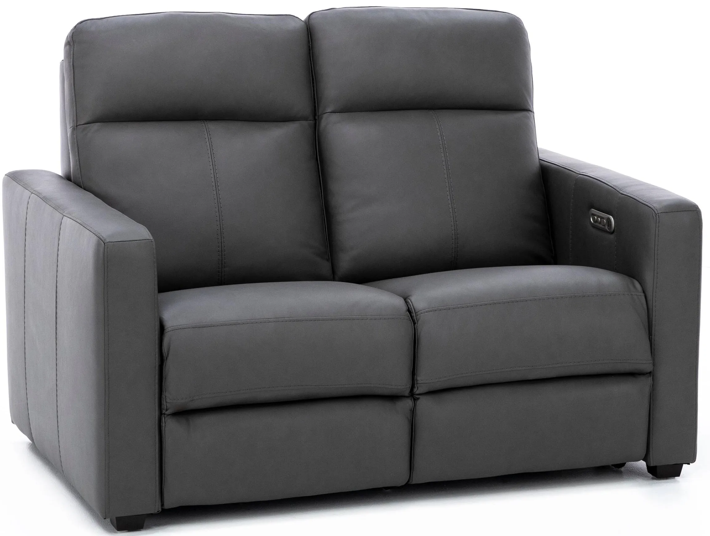 Times Square Leather Power Headrest Reclining Loveseat