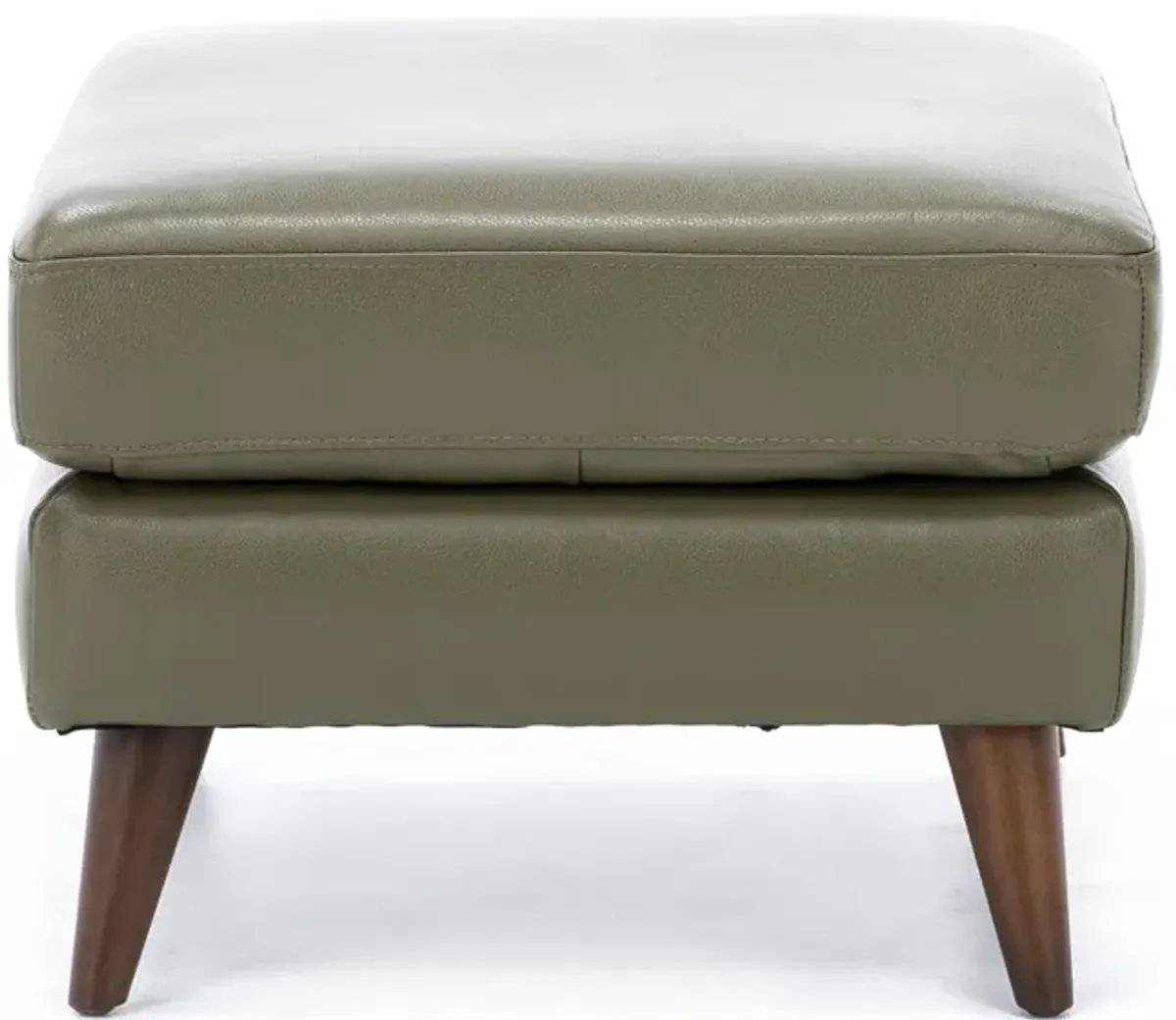 Naomi Leather Ottoman in Oregano