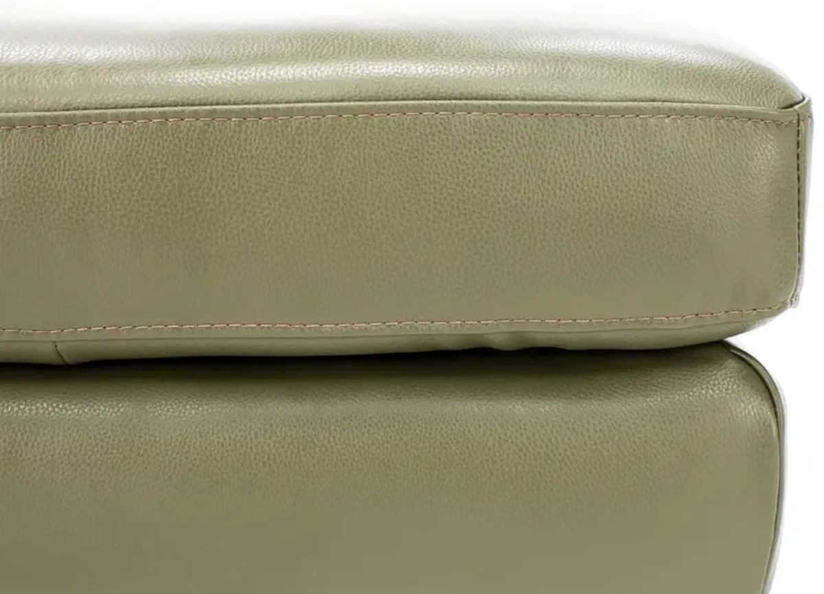 Naomi Leather Ottoman in Oregano