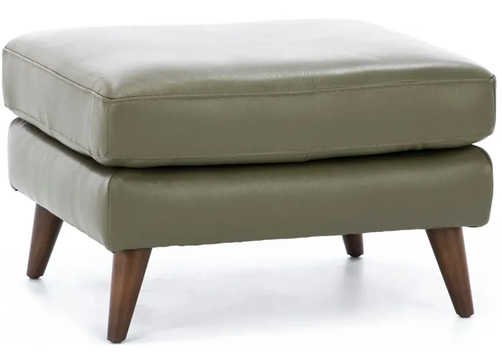 Naomi Leather Ottoman in Oregano