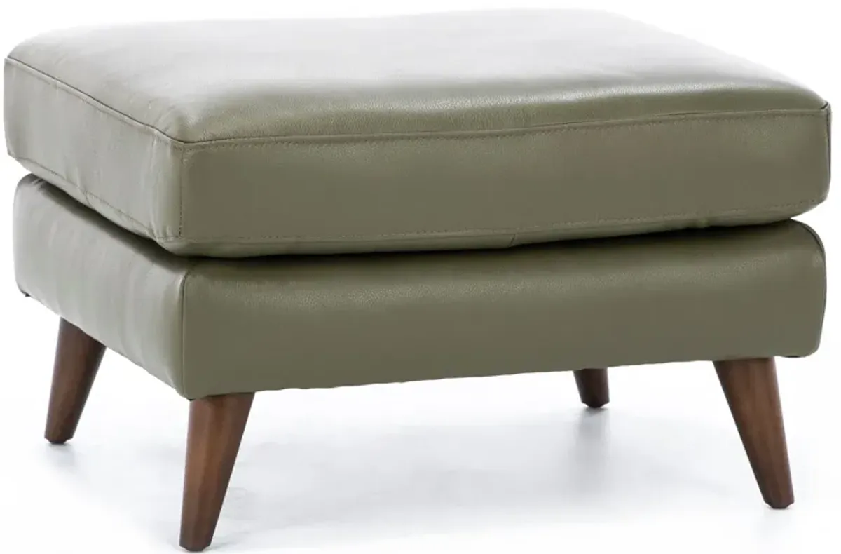 Naomi Leather Ottoman in Oregano