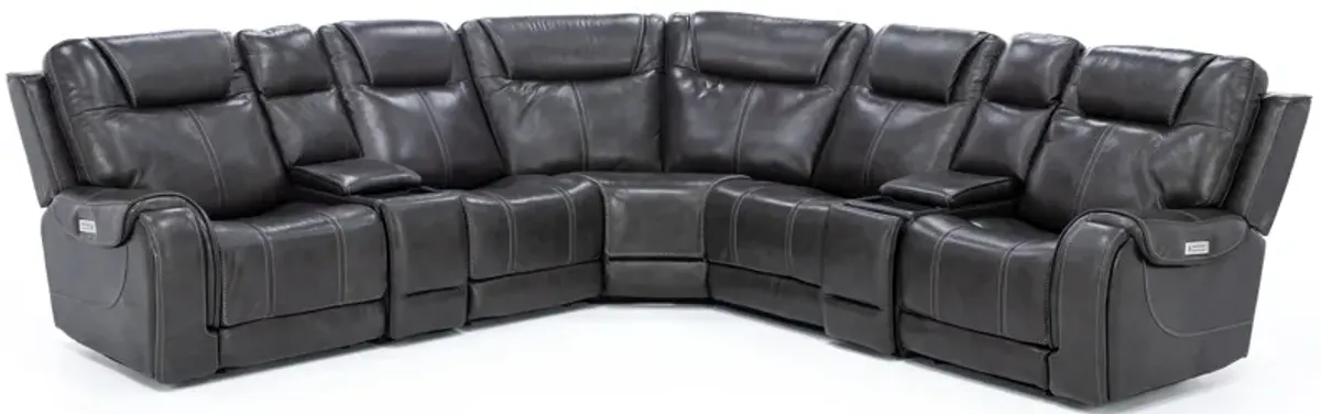 Zion 7-Pc. Leather Fully Loaded Reclining Modular