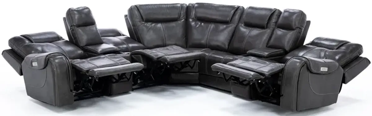 Zion 7-Pc. Leather Fully Loaded Reclining Modular