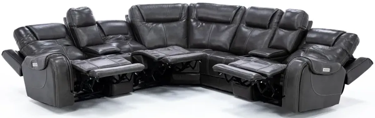 Zion 7-Pc. Leather Fully Loaded Reclining Modular