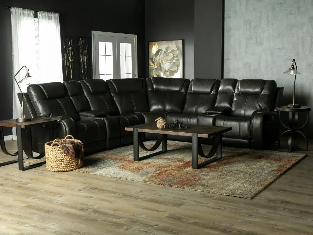 Zion 7-Pc. Leather Fully Loaded Reclining Modular