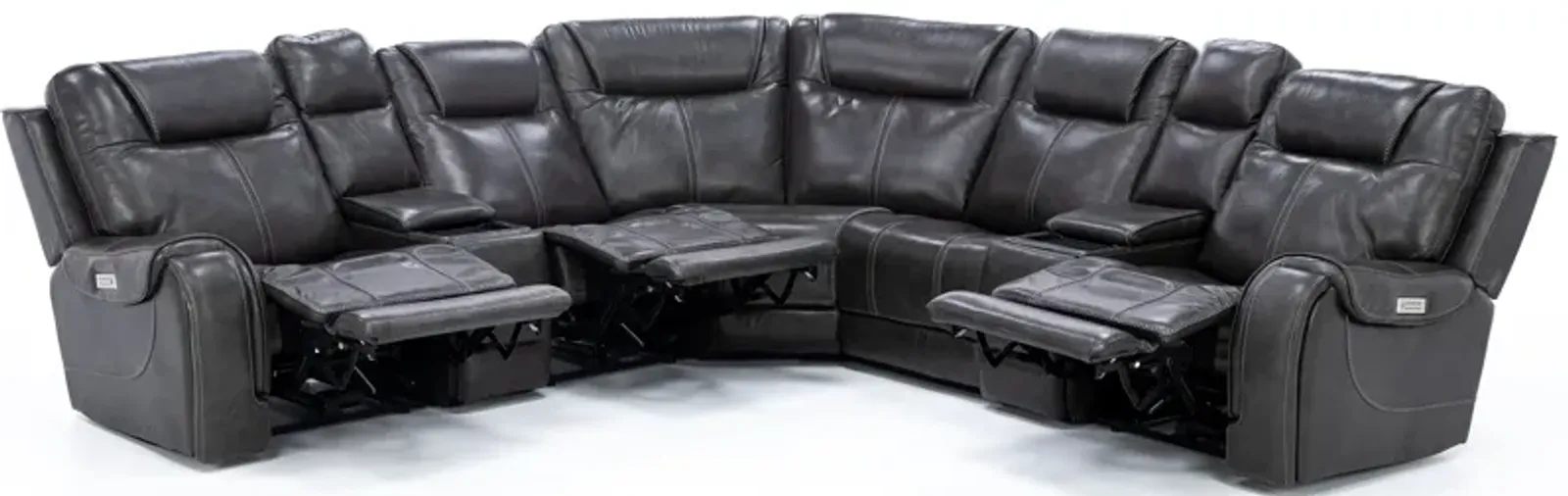 Zion 7-Pc. Leather Fully Loaded Reclining Modular