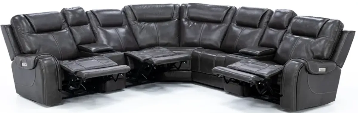 Zion 7-Pc. Leather Fully Loaded Reclining Modular