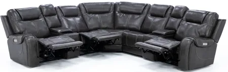 Zion 7-Pc. Leather Fully Loaded Reclining Modular