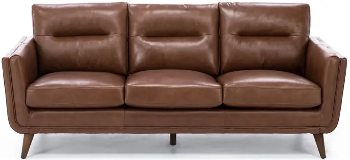 Naomi Leather Sofa in Cobblestone