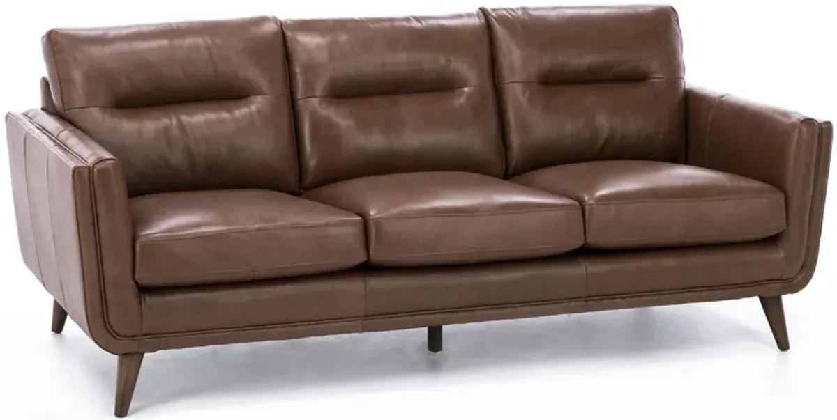 Naomi Leather Sofa in Cobblestone