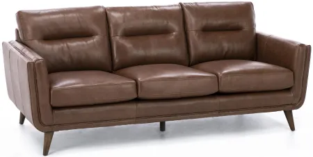 Naomi Leather Sofa in Cobblestone